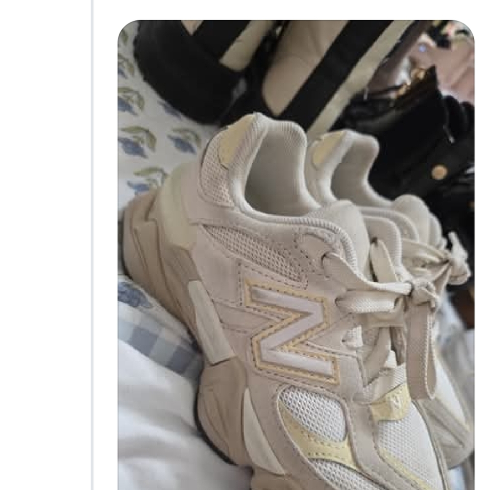 New Balance Kids Cream and Light Yellow Athletic Sneakers